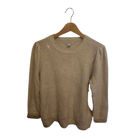 Liz Claiborne light grey sequin sweater - Picture 1 of 1